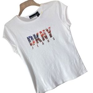 DKNY Vintage Top With New York Skyline Printed On Lettering
